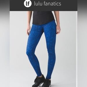GUC Lululemon Wunder Under Pant III Samba Snake Kayak Blue Hero Blue, 4, $98